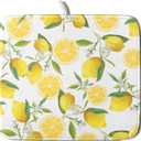 Lemon Dish Drying Mat for Kitchen Counter Spring Summer Microfiber Absorbent Dish Draining Reusable Washable Foldable 16"x18"