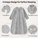 Unnivoll Baby Sleep Sack 12-18 Months 100% Cotton Long Sleeve Wearable Blanket Baby Sleep Bag with 2-Way Zipper 2 Pack 0.5 Tog Sleeping Sack for Newborn Infant Apricot Gray Elephant