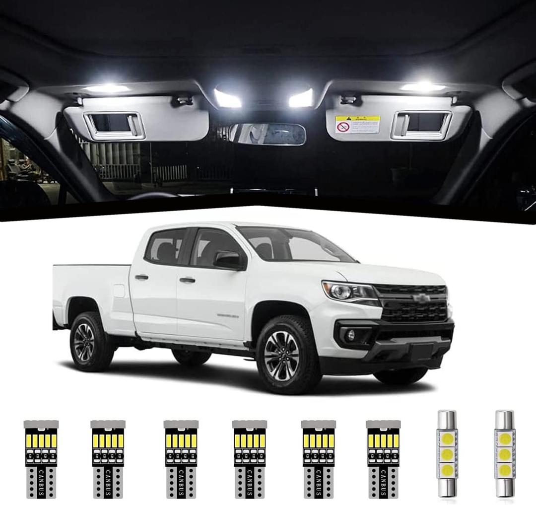AWALITED 13pcs Chevy Colorado GMC Canyon Interior LED Lights Kit Super Bright LED Map Dome Light Bulbs Replacement for 2015 2016 2017 2018 2019 2020 2021 2022 Chevy Colorado/GMC Canyon all models