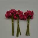 Taozhiyuan Welcome Logo Flowers 10.5" Faux Dark Pink Ranunculus Stem Bundle,3PCS Summer Artificial Flower Bundle for Home Wedding Table Centerpiece Indoor for Party and Wedding Decoration