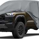 Waterproof Truck Cover Compatible with Chevy Colorado/GMC Canyon CrewCab 5.1ft/Extended Cab 6.1ft, 10 Layers Truck Covers with Inner Cotton and Windproof Bands, Zipper Door for Snow Rain Protection