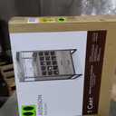 Addison Bar Cart, Black Metal And Grey Washed Wood Finish, 7 Under Cabinet Stemware Racks Grind Liquor Rack to Store Up To 15 Bottles, 2 Gliding Drawers