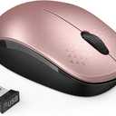 seenda Wireless Mouse, 2.4G Noiseless Mouse with USB Receiver Portable Computer Mice for PC, Tablet, Laptop, Notebook - Rose Gold&Black