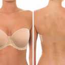 YANDW Strapless Lightly Padded Full Figured Coverage Bra Clear Back Multiway Invisible Straps Backless Brassiere for Women (34DDD, Nude)