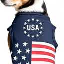 4th of July Dog Outfit Independence Day Dog Shirt Red White and Woof Funny Holiday Pet Clothes (X-Small, American Flag)