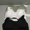 Angelhood Nursing Bras for Breastfeeding, Seamless Nursing Sports Bra Support Yoga Maternity Bras Pregnancy Sleep Bralette (XX-Large, Black/White/Green)