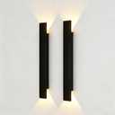 2 Pack Outdoor Wall Sconce 23.6 Inch, 24W LED Exterior Light 3000K Warm White, Weatherproof Aluminum, 110V-240V, Vertical & Horizontal Mount for Porch Patio Entryway