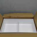 Large Buffet Risers Set of 5, 16"x8"x5" Display Stands, White Acrylic Food Risers for Party, Dessert Table, and Catering, Nesting and Stackable Display Risers