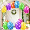 12 Pack 16 inch Inflatable Easter Eggs Decorations, Easter Blow Up Yard Decorations Colorful Outdoor Ornaments for Garden Lawn Spring Party Supplies & Egg Hunt Games