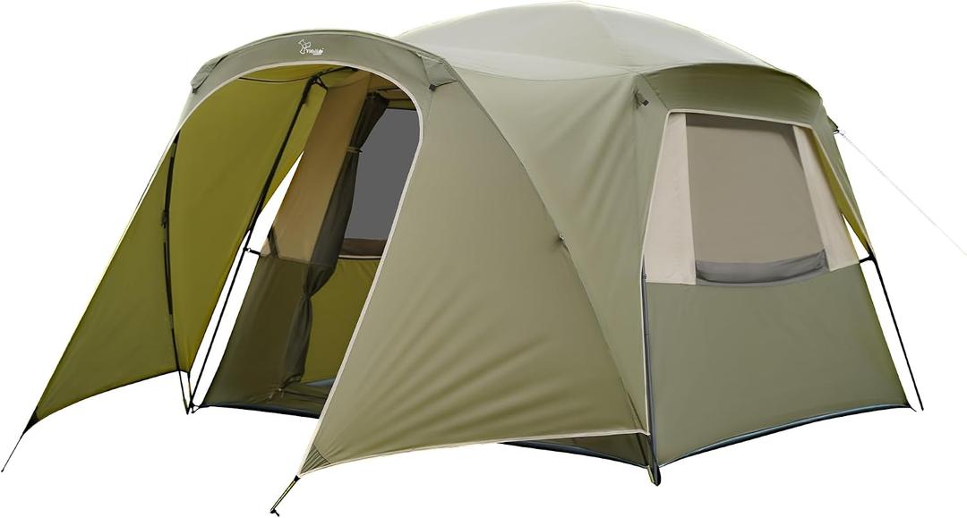 Vidalido 3-4 Person Tent with 1 Mesh Door and 2 Large Mesh Window, Double Layer Waterproof Portable Family Cabin Tent, 4 Person Tents for Outdoor Camping Hiking, 7.8ft x 7.8ft x 70.8"