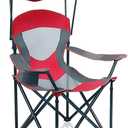 ALPHA CAMP Heavy Duty Canopy Lounge Chair Sunshade Hiking Travel Chair with Cup Holder (Red)