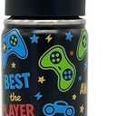 18oz Insulated Water Bottle with Straw Lid & Spout Lid, Game Controller, Gift for Kids Boys Girls Student Sports Travel Fitness Hiking Outdoors, Double Wall, Hands Wash Only