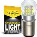 Ruiandsion BA20D LED Bulb 10-30V Non Polarity 1000Lm Hi/Lo Beam Super Bright White 3014 39SMD Chipsets for Motorbike Pack of 1