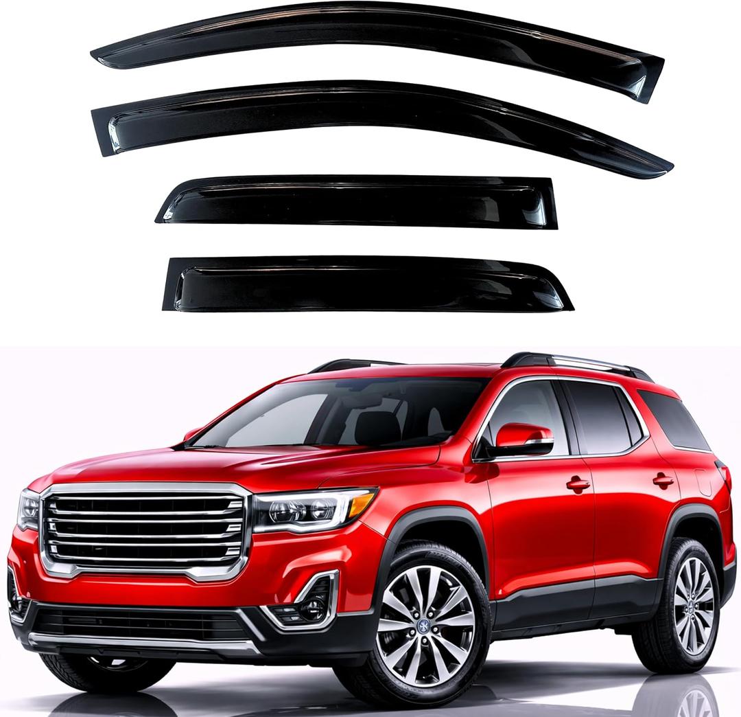 KPY Rain Guards Fit for 2017-2023 GMC Acadia, Out-Channel Window Visors Vent Wind Deflectors 4PC, Car Accessories for 17-23 Acadia