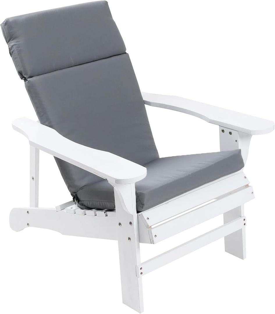 Adirondack Chair High Density Foam Cushions,High Back Outdoor Rocking Chair Cushion (Grey)