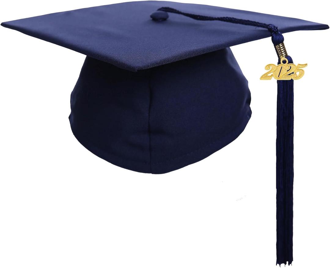 Newrara Graduation Unisex Matte Adult Graduation Cap with Tassel (Blue)