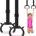 Gymnastics Rings, Children's Home Gym Equipment, Children's Adjustable Strap Strength Training Rings, Pulling Rings for Physical Training (ink)