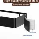 Adhesive Shower Caddy, 2 Pack Bathroom Shelves for Inside Shower, Rustproof No Drilling Shower Organizer with 4 Hooks and Anti-Fog Mirror, Black