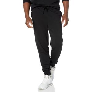 Amazon Essentials Men's Jogger Pants, Casual Relaxed Fit, Lightweight French Terry (Medium, Black)