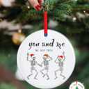 Funny Skeleton Christmas Ornament 2025, Couple Family Skull Ornament Gifts for for Xmas Tree Decorations, Funny Gifts for Him Her Boyfriend Girlfriend Husband Wife Women Men, 2 Side Printed Ornament
