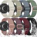 8 Pack Stretchy Band Compatible with Samsung Galaxy Watch 8 Band 40mm 44mm, Samsung Galaxy Watch 8 Classic 46mm, Soft Nylon Fabric Water-Resistant Elastic Solo Loop Sport Replacement Straps for Women Men (8P-Color 1)