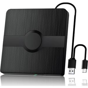 External Blu Ray Drive, BD Player with Read/Write Capability Portable Blu-ray Player with USB 3.0 and Type-C CD/DVD Burner 3D Blu-ray Drive Compatible with Win10 and Mac OS,Drive Blu Ray Player for PC