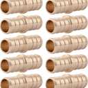 SharkBite 1/2 Inch Crimp Coupling, Pack of 10, Brass Plumbing Fitting, PEX Pipe, PE-RT, UC008LFA10