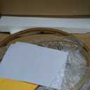 OIOG Round Side Table for Living Room, Gold End Table with Marbling Natural Stone, Nightstand for Bedroom