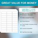 2 x CATIFLIN 1" x 2-5/8" Address Labels 1500 White Stickers, 30 Per Sheet, 50 Sheets Printable Paper for Laser Inkjet Printers, Adhesive Mailing Shipping Return Barcode Label