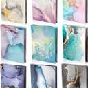 Teling 9 Pack Stretchable Jumbo Fabric Book Covers Colorful Durable Washable Reusable Nylon Protective Covers for School Textbooks Hardcover Paperback Books 9 x 11 Inches(Marble)