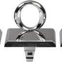 Northlight Set of 3 Shiny Silver Beveled Joy Christmas Stocking Holders 5"