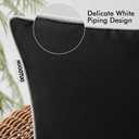 MIULEE Pack of 2 Outdoor Waterproof Pillow Covers - Decorative Farmhouse Square Solid Color for Patio, Tent, Bed, Sofa, Living Room - 40 * 40 * 2 Black