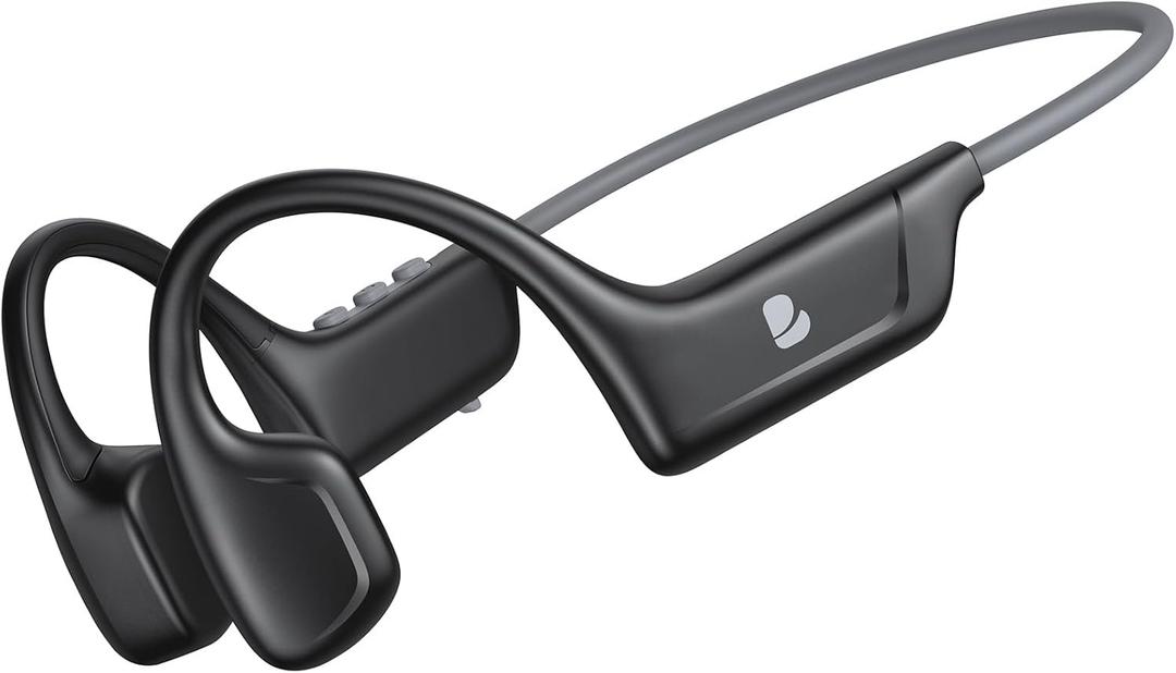 Bone Conduction Headphones, Open Ear Bluetooth Sport Headphones, IPX6 Sweat Resistant, Bluetooth V5.4, 10H Playtime, Comfortable Fit Wireless Earbuds with Mic for Running, Gym, Cycling, Outdoor, Black