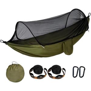 Hammocks for Outside with Mosquito Net, Camping Hammock Bug net Lightweight Portable Parachute 2 Person Outdoor Hammock for Indoor Backpacking Survival Travel Patio