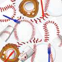 Oigco 150 PCS Baseball Decorations Set Includes Plates, Napkins, Cups, Cutlery, Banner, Tablecloth, Foil Balloons for Sports Baseball Birthday Party Decorations, Serves 24