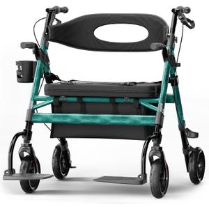 Helavo Extra Wide 2 in 1 Bariatric Walker Wheelchair Combo, 500 lb Capacity