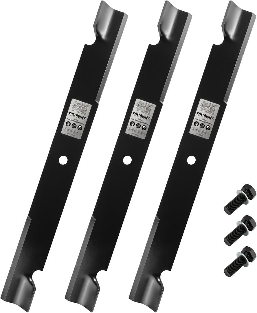 Standard Mower Blades 24.125" Replacement for Bad Boy 038-7202-00 038-7230-00 Fits 72 Inch Deck AOS Outlaw Extreme Diesel 1500cc Circle Center Hole 3PCS with Bolts and Washers
