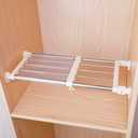 Hershii Closet Tension Shelf & Rod Expandable, Adjustable Storage Rack Metal Organizer DIY Divider Separator for Cabinet Wardrobe Cupboard Kitchen Bathroom, 15.74 - 23.62 inches