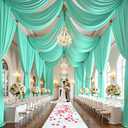 10 Panels 5ft(W) x 20ft(H) Mint Green Ceiling Drapes for Wedding Parties | 20 FT Extra Long Thick Polyester Wrinkle-Free Drapery Tent Decor Decorations for Birthday Party Ceremony Stage Swag