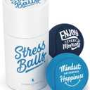 Candescent Stress Balls - Hand Therapy Relief for Anxiety, Fidget, Tension, Exercise Strengthener - Motivational Toys for Adults & Kids - Set of 2 (Crystal Blue, Ocean Blue)