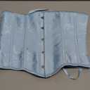 Dreay Womens Vintage Floral Print Underbust Corset Tops Vintage Boned Corset Belt Corset (Small, Blue)