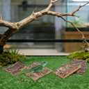 DOITOOL 4Pcs Natural Climbing Bark Reptile Hide Terrarium Decor for Small Pets Aquarium Wood Background 5.11X1.49X0.39In