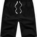 INNERBUT Men's Casual Shorts Drawstring Elastic Waist Summer Short Shorts Loose Fit 9 inch