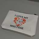 BDPWSS Maltese Gifts For Maltese Lover Maltese Owner Gift Dog Lover Gift i Love My Maltese Dog Cosmetic Bag Maltese Mom Gift (I love Maltese bag)