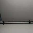 Double Curtain Rods 48 to 84 Inch, Matte Black, Decorative With Round Finials for Window, 1-Inch Front and 5/8 Inch Back Rod