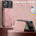Vinich for iPhone 17 Pro Max Wallet Case with Card Holder, RFID Blocking Credit Slots Kickstand Shockproof Phone Cover Fit for iPhone 17 Pro Max 6.9" Rose Pink