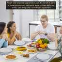 Berglander White Plastic Plates Set of 12 Pieces 10", Reusable and Unbreakable Flat Dinner Plates, Salad Plates, Pasta Bowls, Dishes Set Easy to Carry for Home, Garden, Picnic, Camping, Outdoor