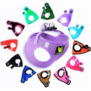 EcoBark Teacup Dog Harness, Step in Reflective & Adjustable Halter Vest | Luxury Dog Harnesses For Teacup Breed Dogs, Tiny Soft Mesh Toy Breed Harness, Escape Proof, Mini Body, Lavender, XXS