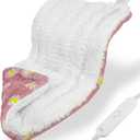 GOQO TOMO Heating Pad, 12 x 24 Inch, Pink Floral Pattern, Machine Washable, 8 Timer Settings, 12 Heat Levels, for Back Pain ReliefP01