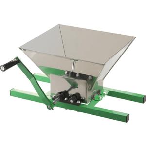 Master 7L Stainless Steel Manual Fruit Crusher, Wine Press Grinder for Apple, Classic Red, 1.8 Gallon Capacity